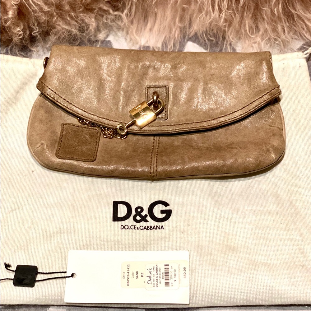 D&G Dolce & Gabbana Karen Leather Clutch
